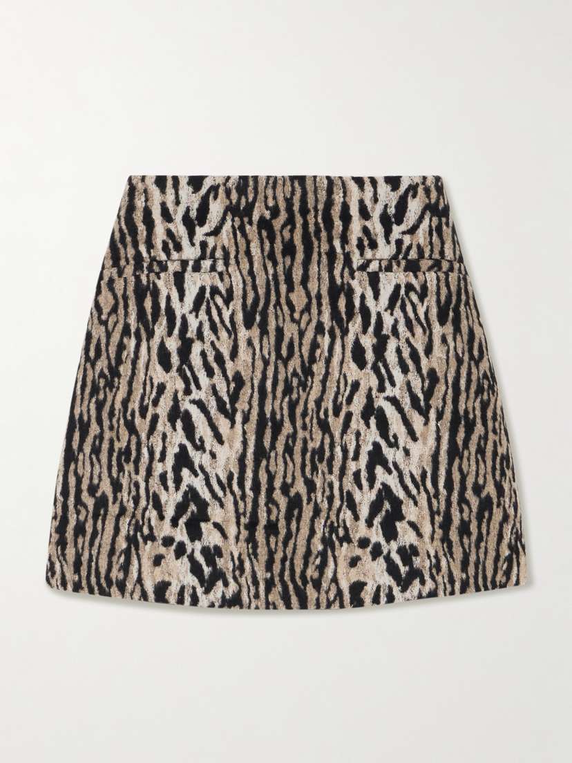 Rixo Mariah Leopard-print Felt Mini Skirt