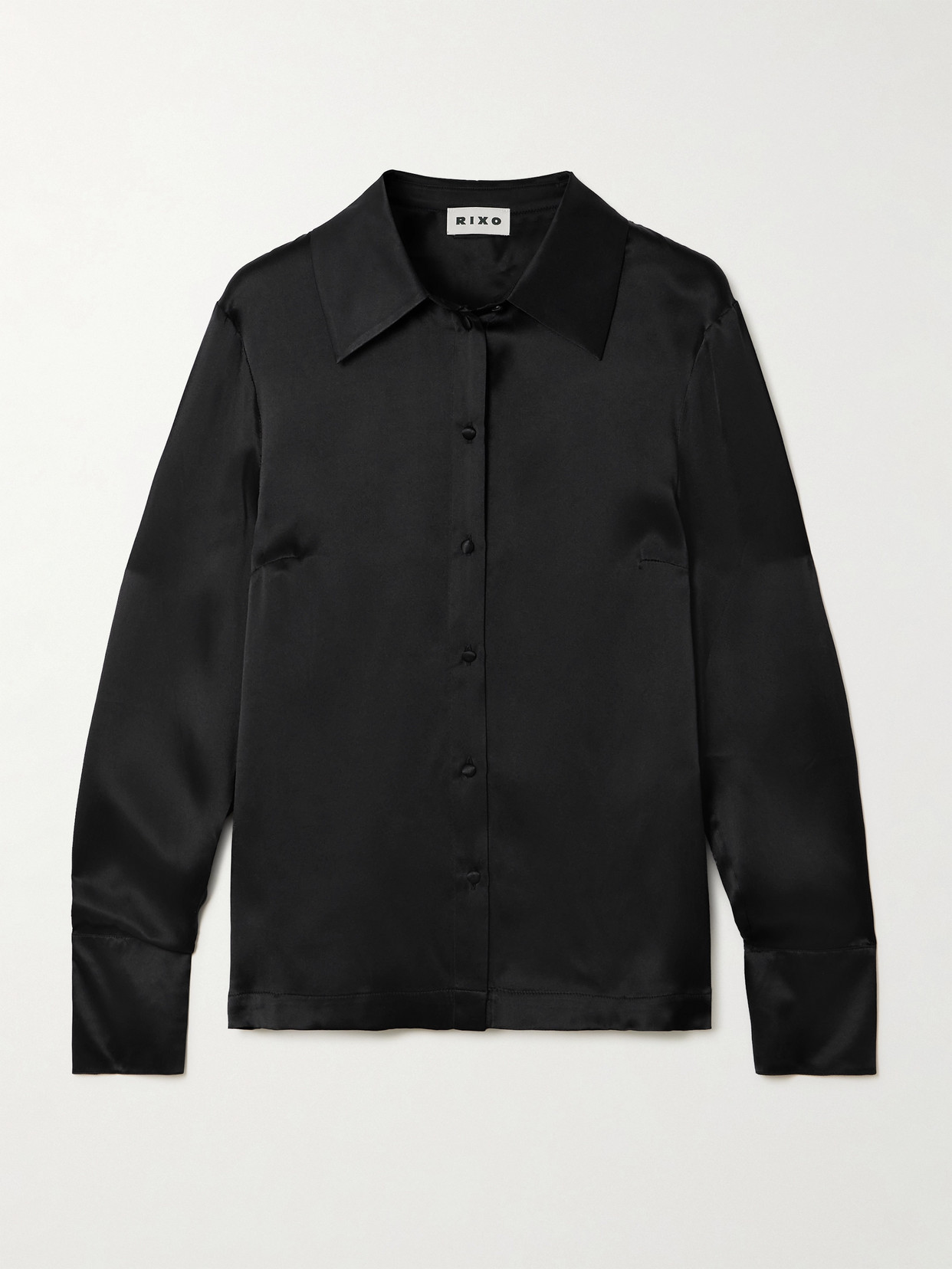 Rixo London Havan Silk Shirt In Black