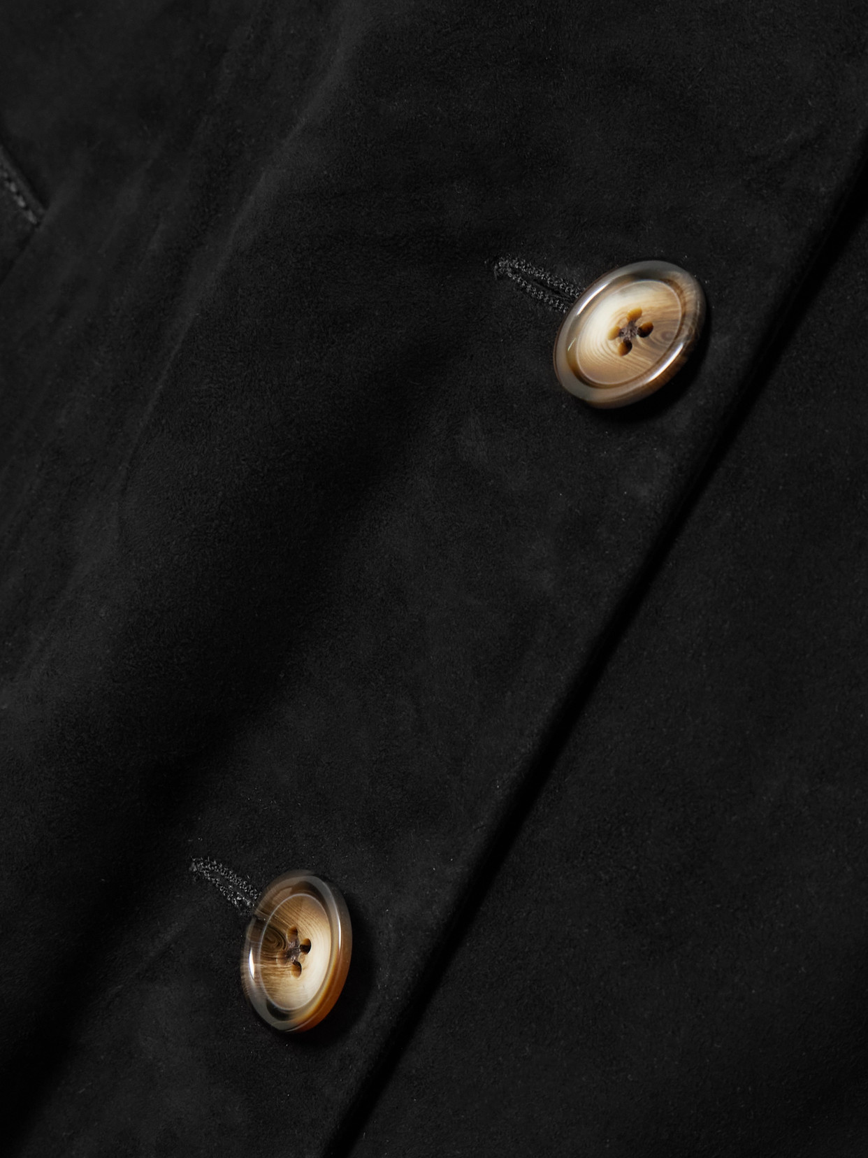 Rixo London Astraea Paneled Suede Coat In Black