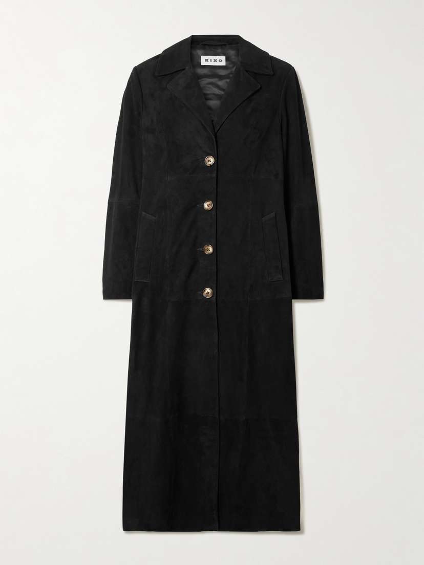 Rixo Astraea Paneled Suede Coat
