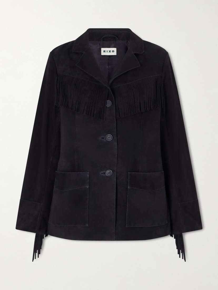 Rixo Teagan Fringed Suede Jacket