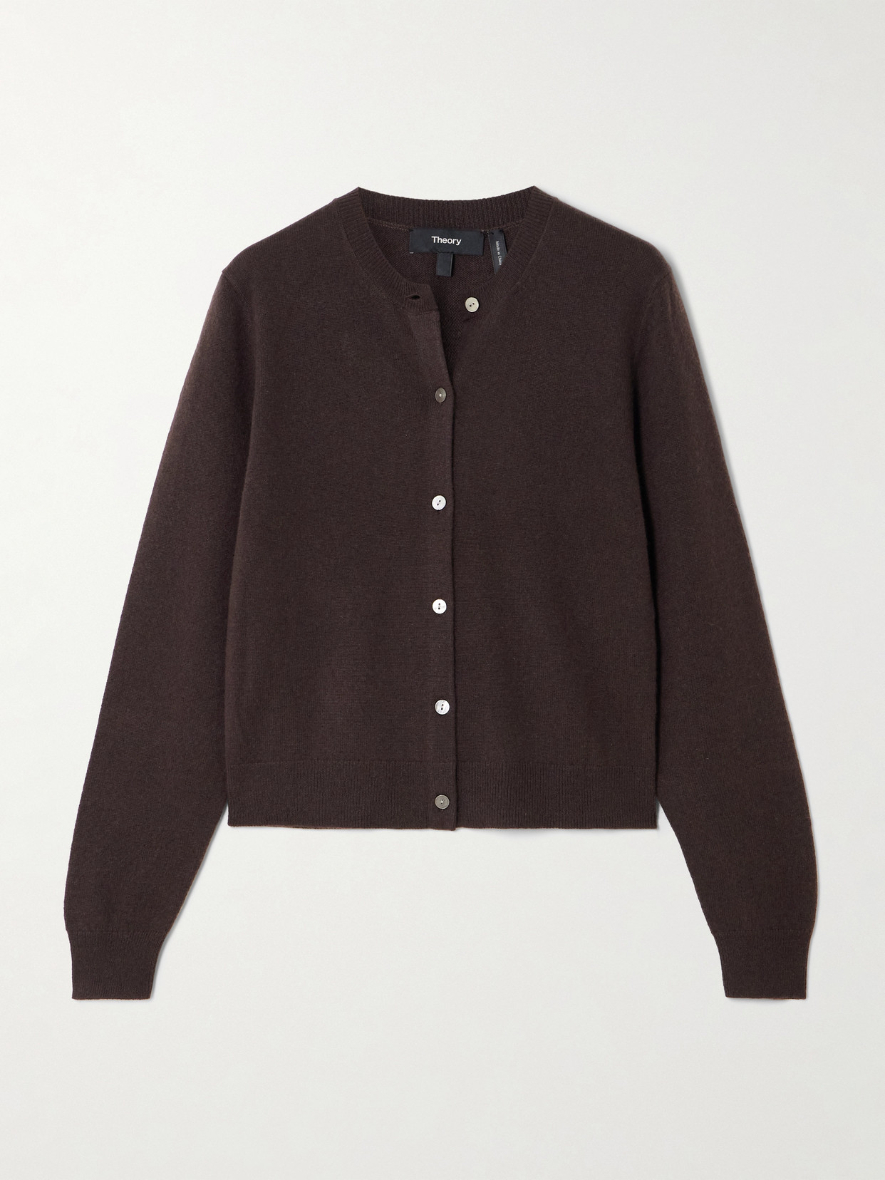 Theory Cashmere Cardigan In Brown