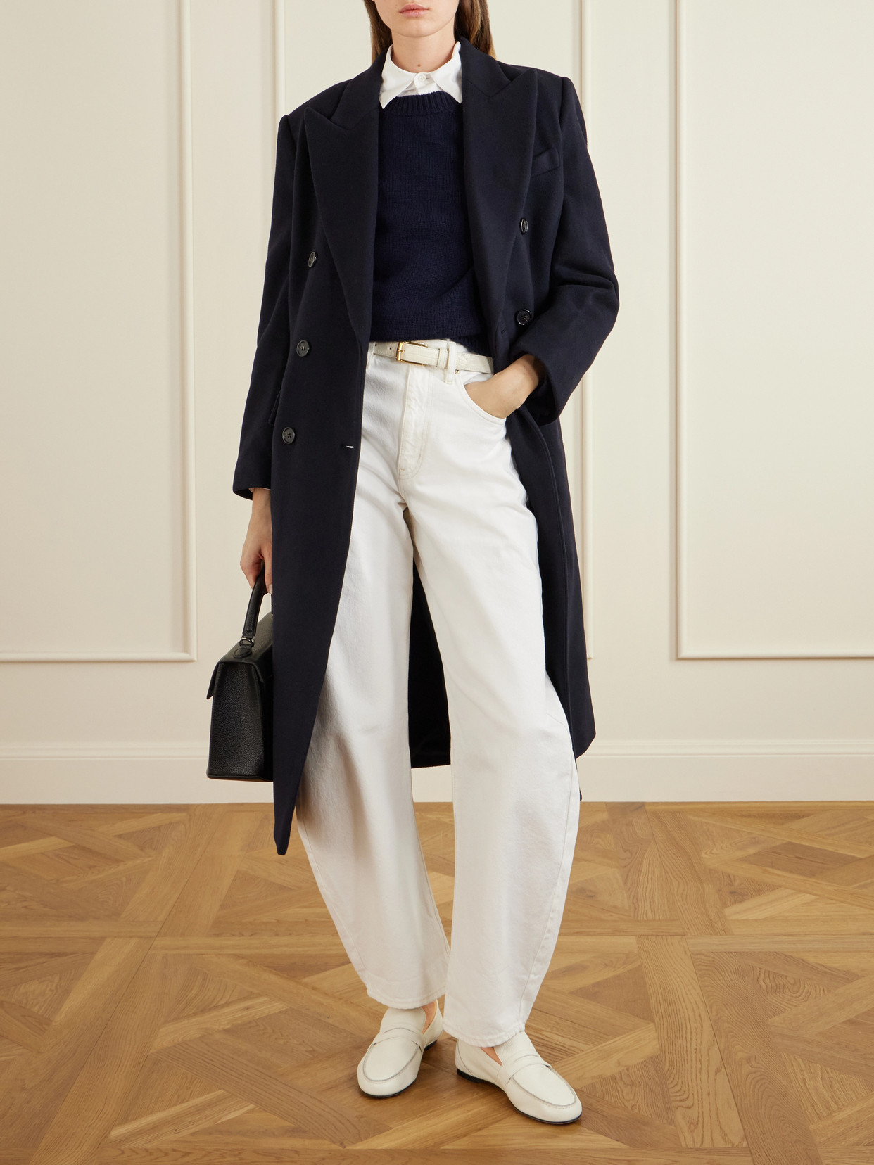 Double-Breasted Wool-Blend Coat