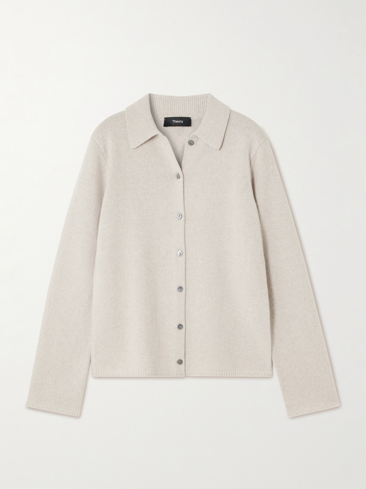 Theory Cashmere And Wool-blend Cardigan In Neutral