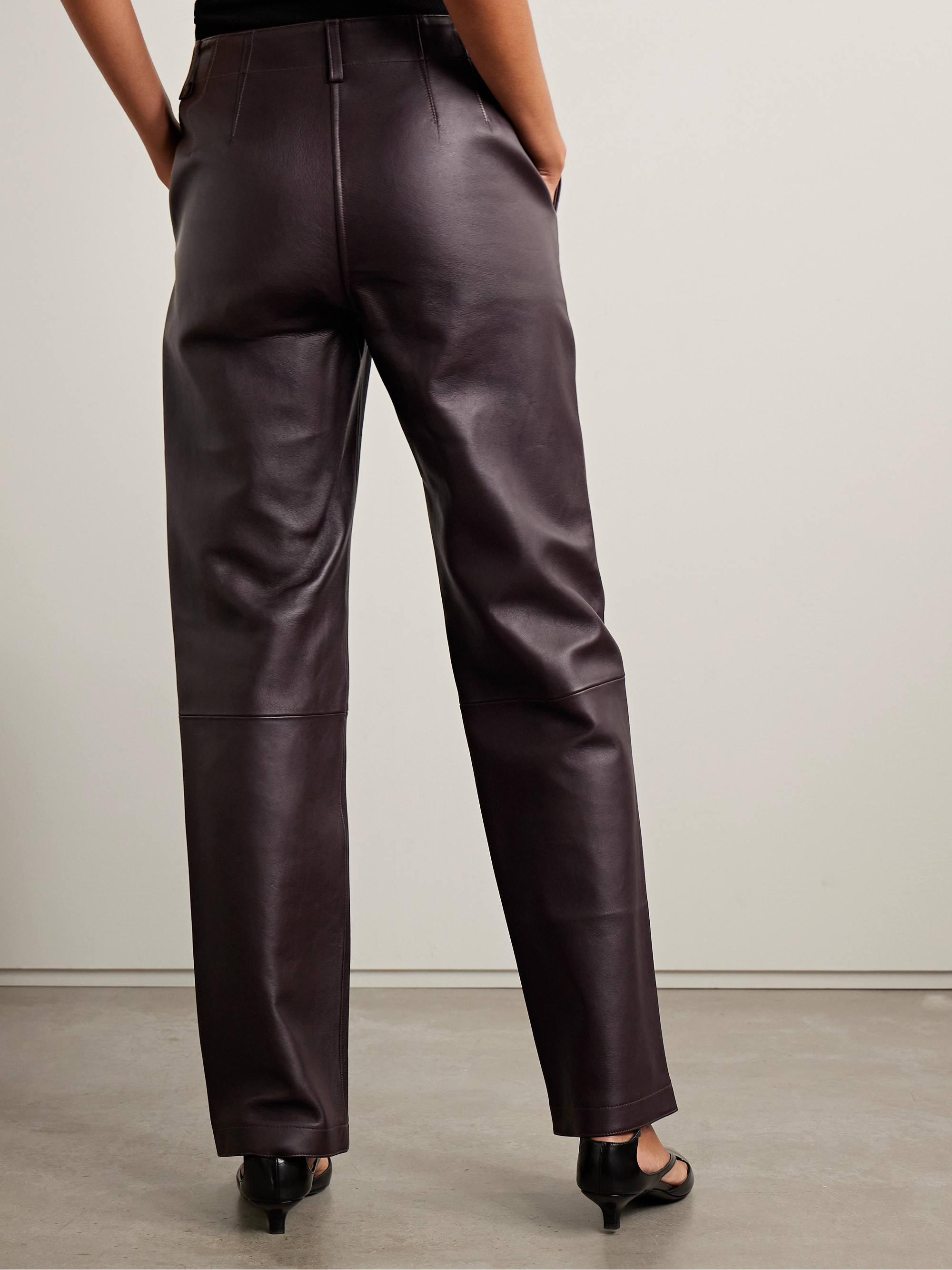Theory Leather straight-leg pants thumbnail