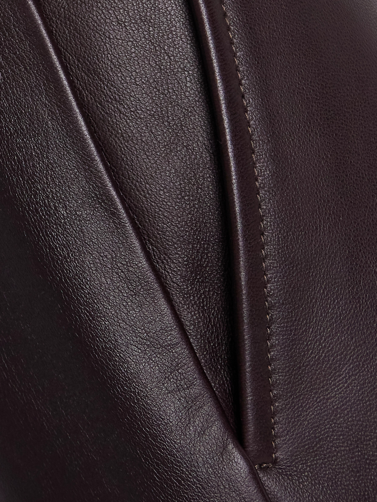 Theory Leather Straight-leg Pants In Brown