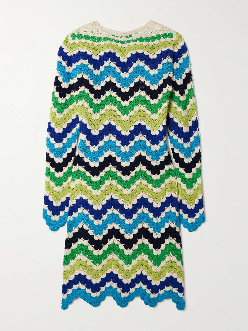 ESCVDO Victoria Scalloped Crocheted Cotton Mini Dress