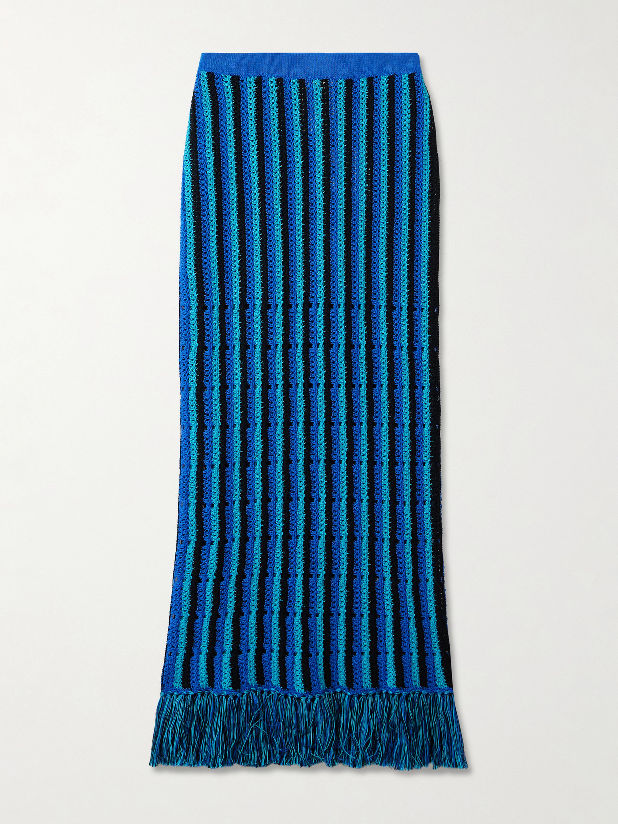 Misti Tasseled Open-Knit Cotton Maxi