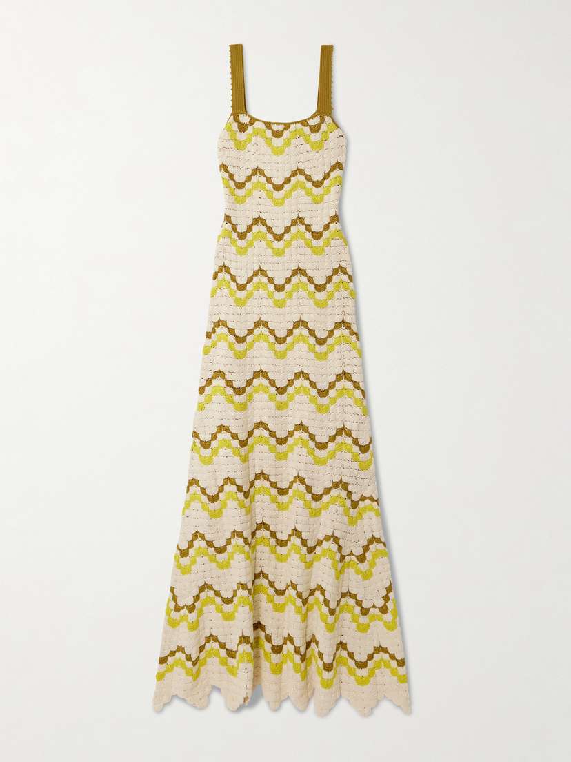 Marea Scalloped Crocheted Cotton Maxi Dress