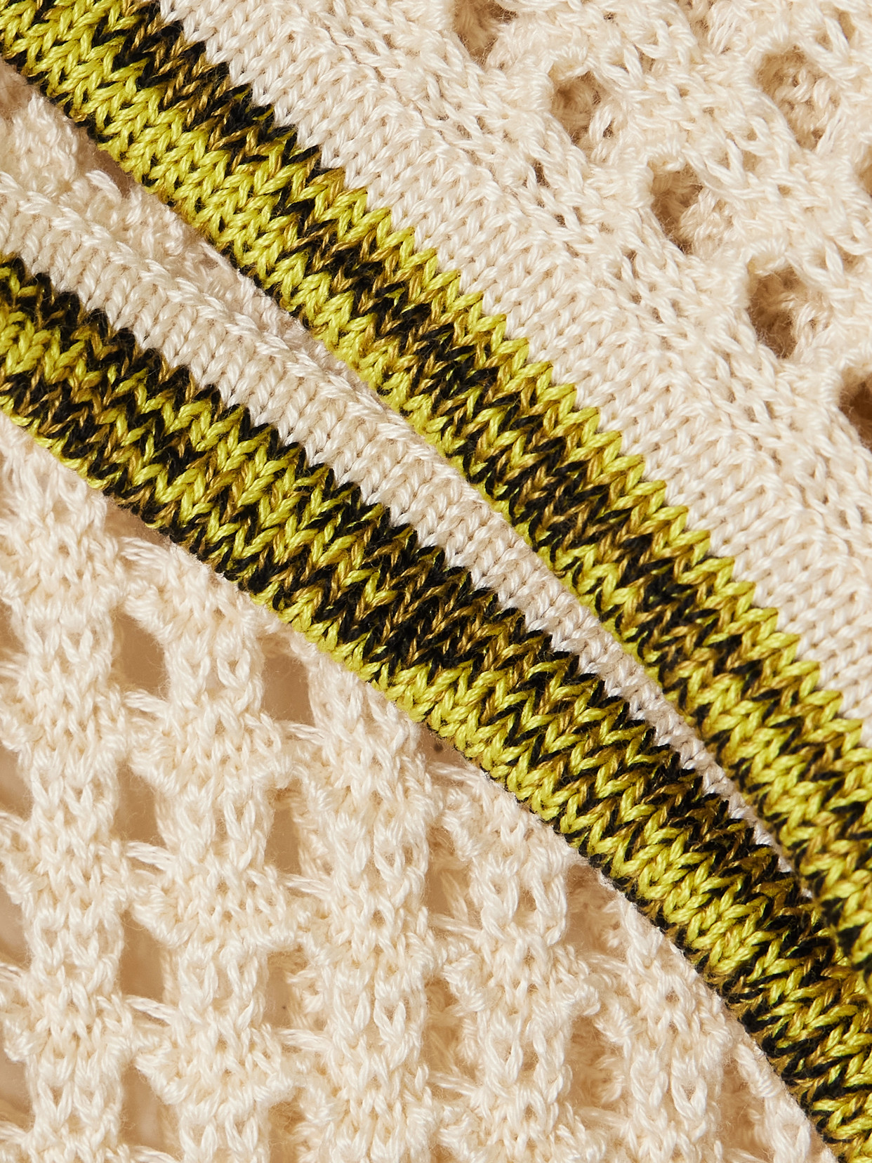 Escvdo Atuq Fringed Open-knit Cotton Midi Dress In Neutral