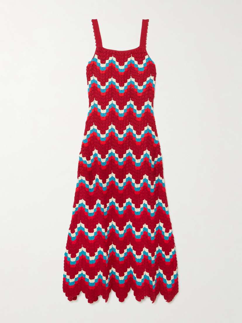 ESCVDO Marea Scalloped Crocheted Cotton Maxi Dress