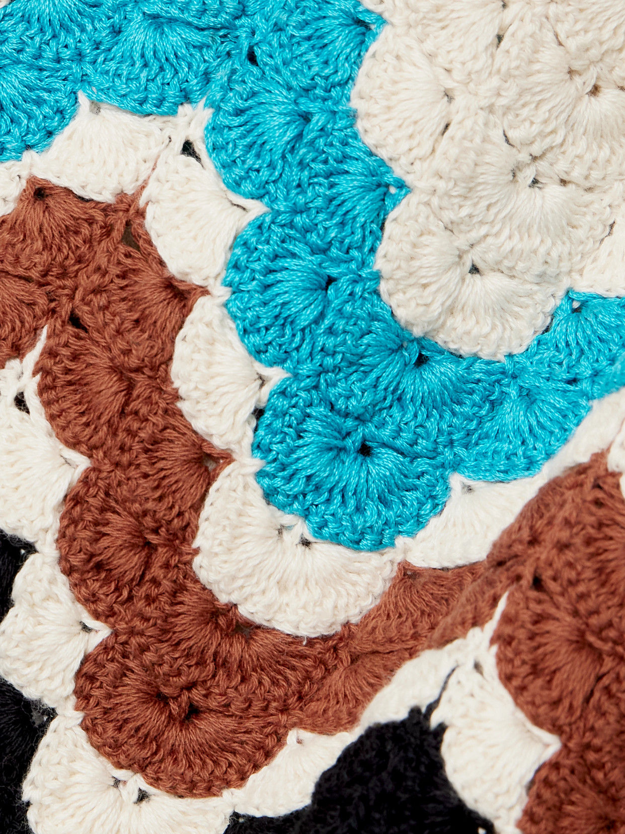 Escvdo Safi Scalloped Crocheted Cotton Top In Multi