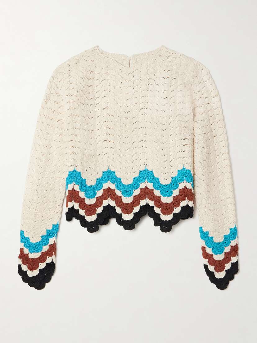 ESCVDO Safi Scalloped Crocheted Cotton Top