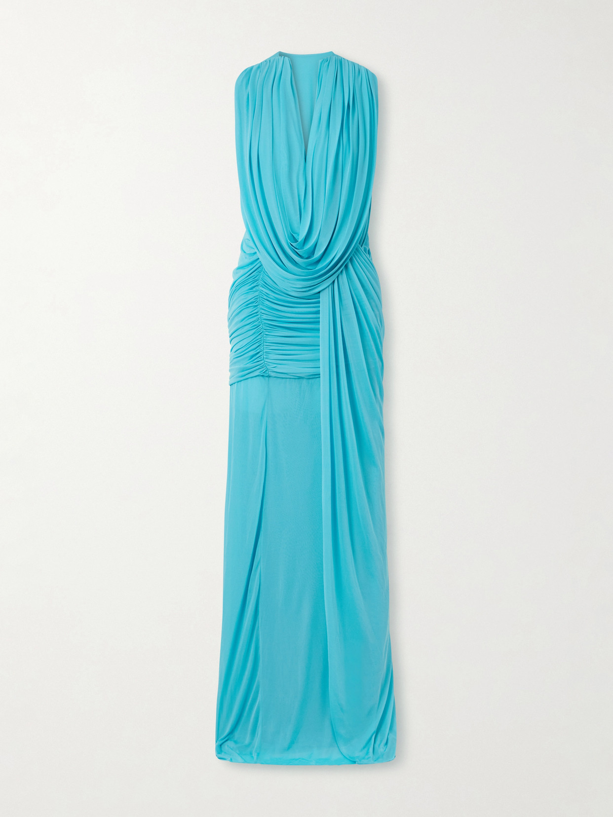 Christopher Esber Ripple Draped Ruched Mesh Gown In Multi