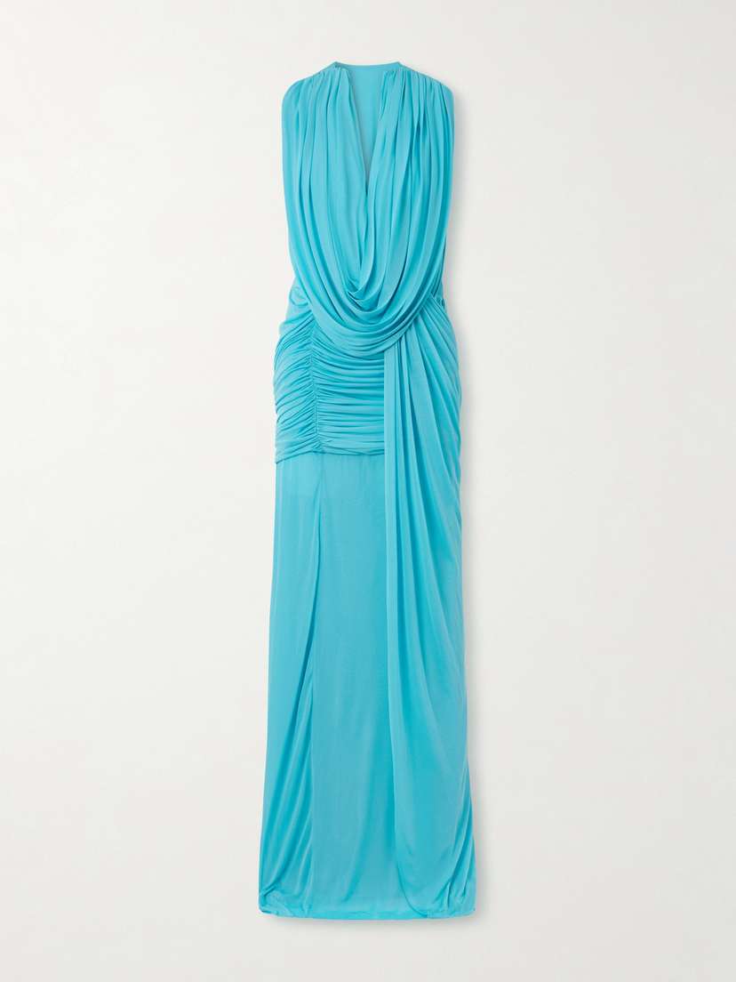 Christopher Esber Ripple Draped Ruched Mesh Gown