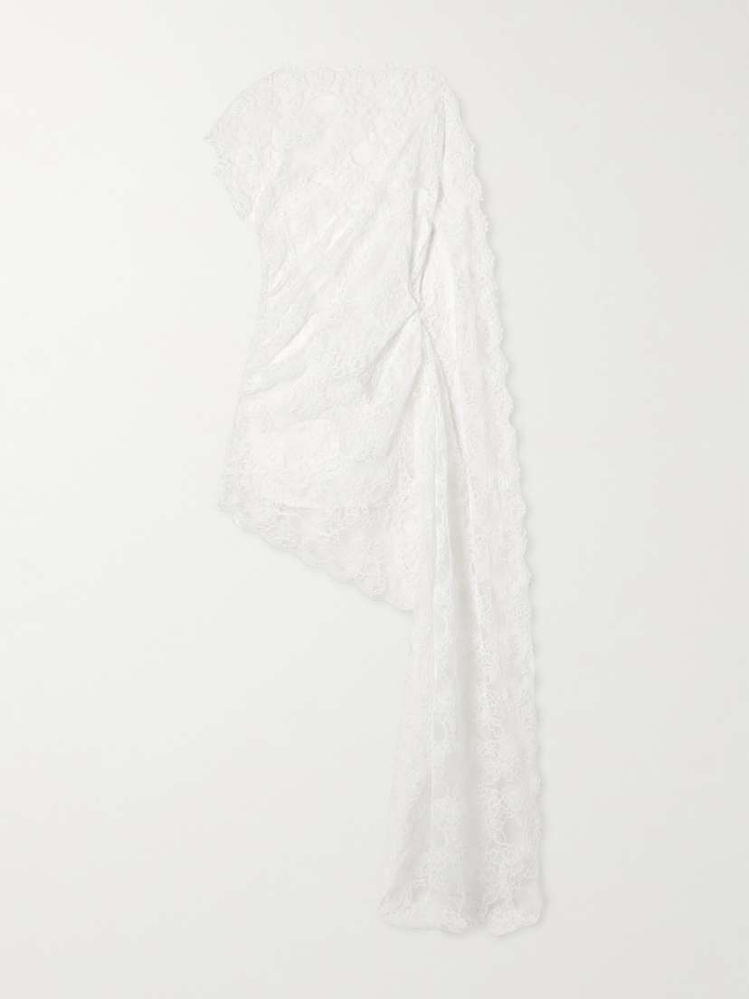 Christopher Esber Floating Backless Draped Lace Mini Dress