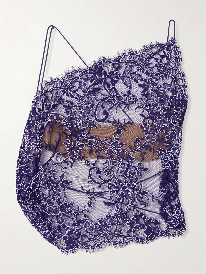 Christopher Esber Iris Open-back Lace And Net Top
