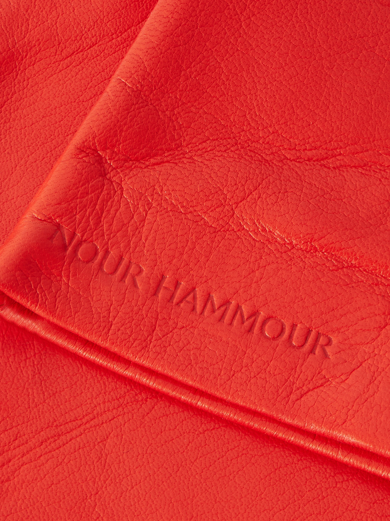 Nour Hammour Leather Gloves In Red