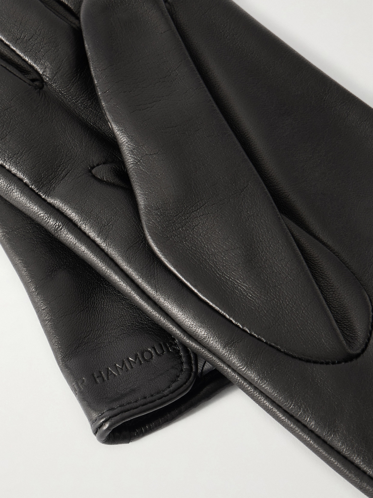 Nour Hammour Leather Gloves In Black