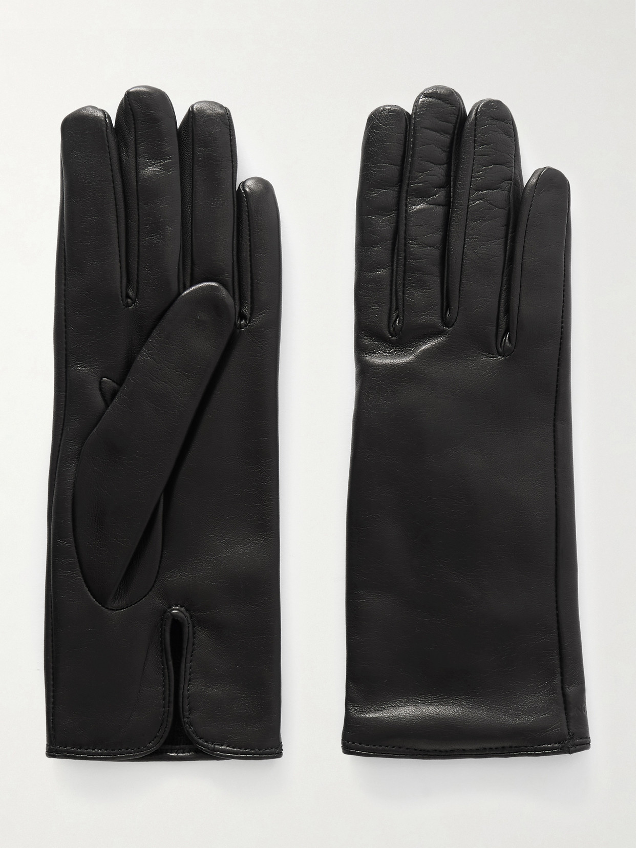 Nour Hammour Leather Gloves In Black