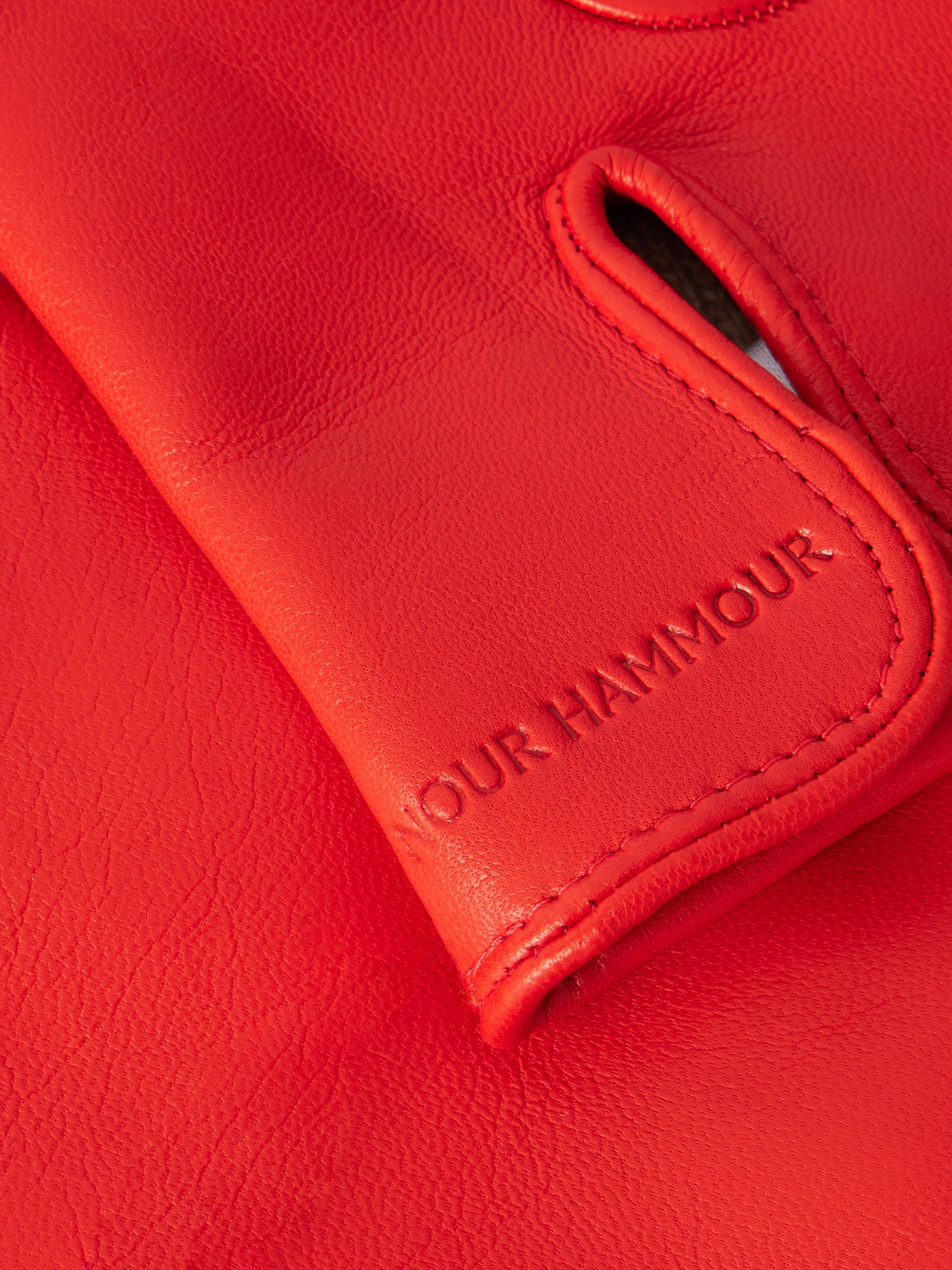 Nour Hammour Leather Gloves In Red