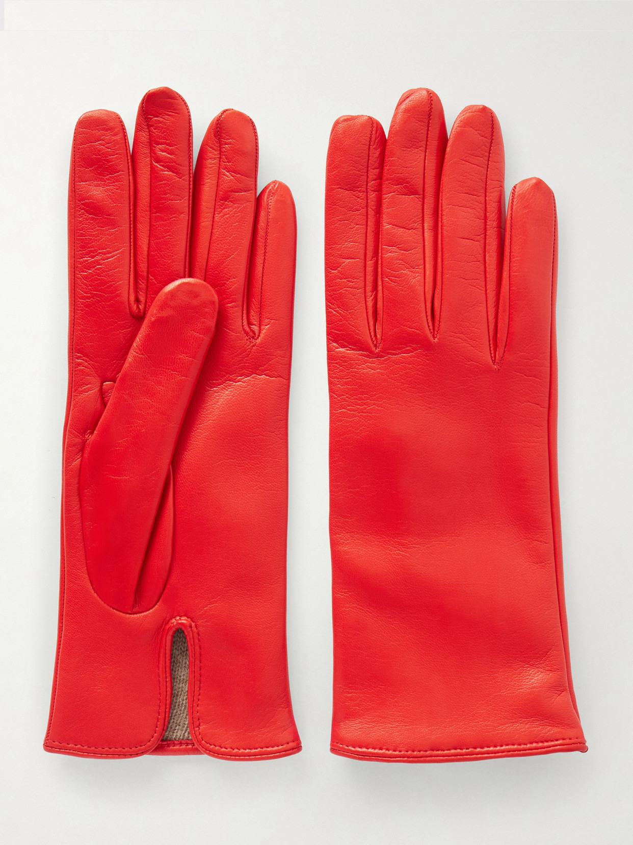 Nour Hammour Leather Gloves In Red
