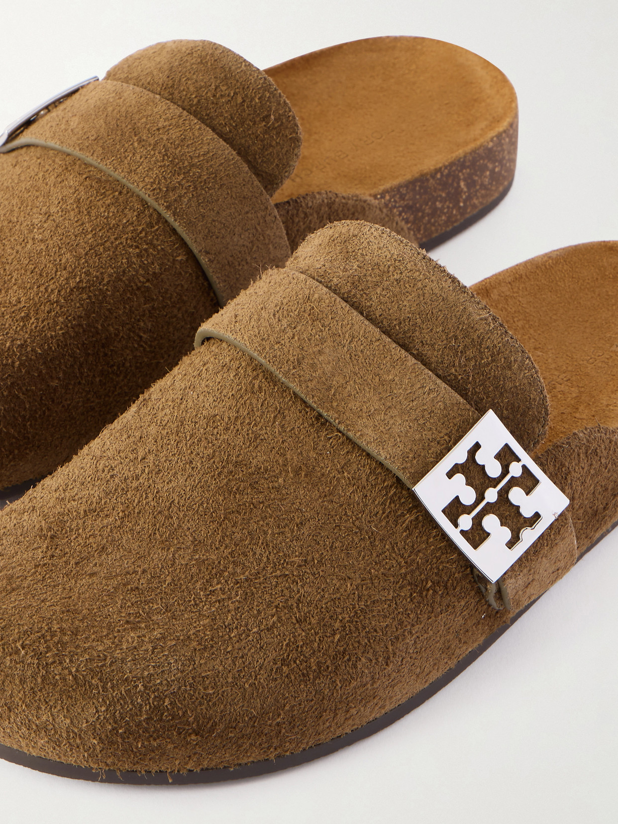 Mellow Embellished Suede Clogs