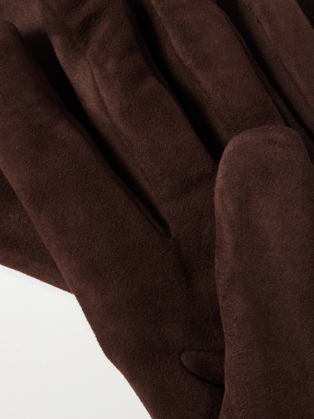 Nour Hammour Suede Gloves In Brown