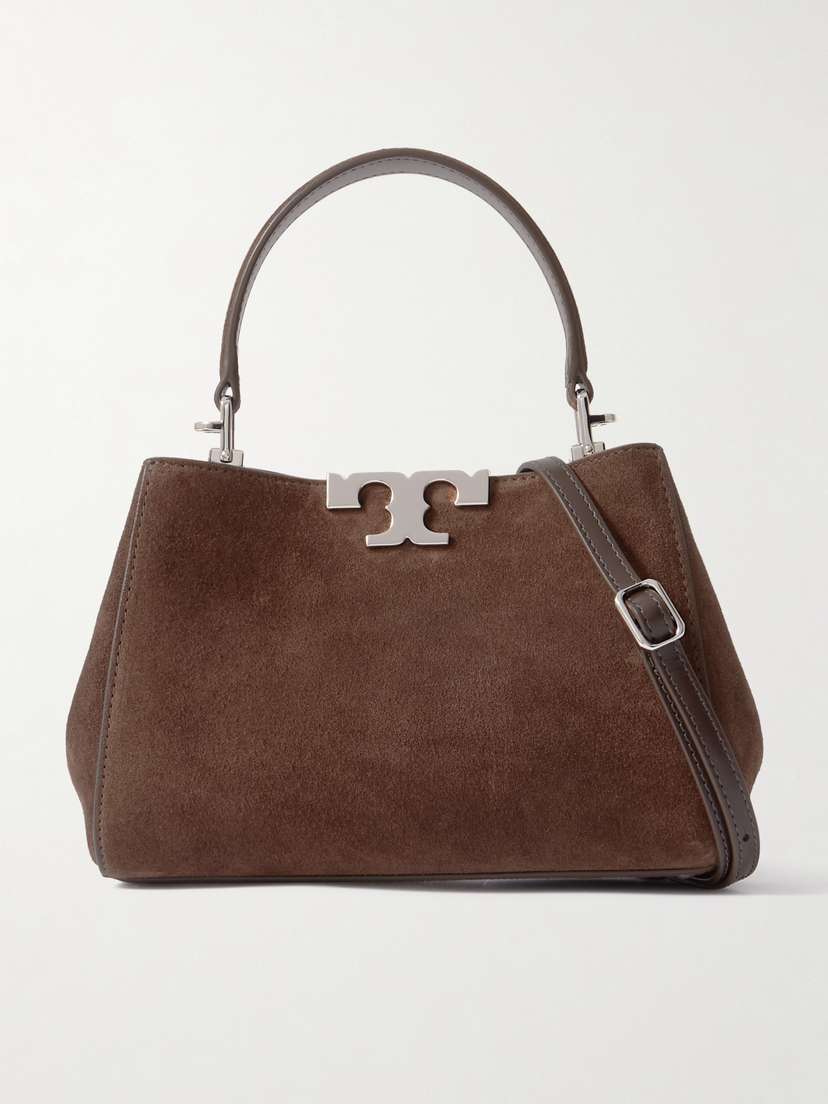Tory Burch Eleanor Mini Leather-trimmed Suede Shoulder Bag