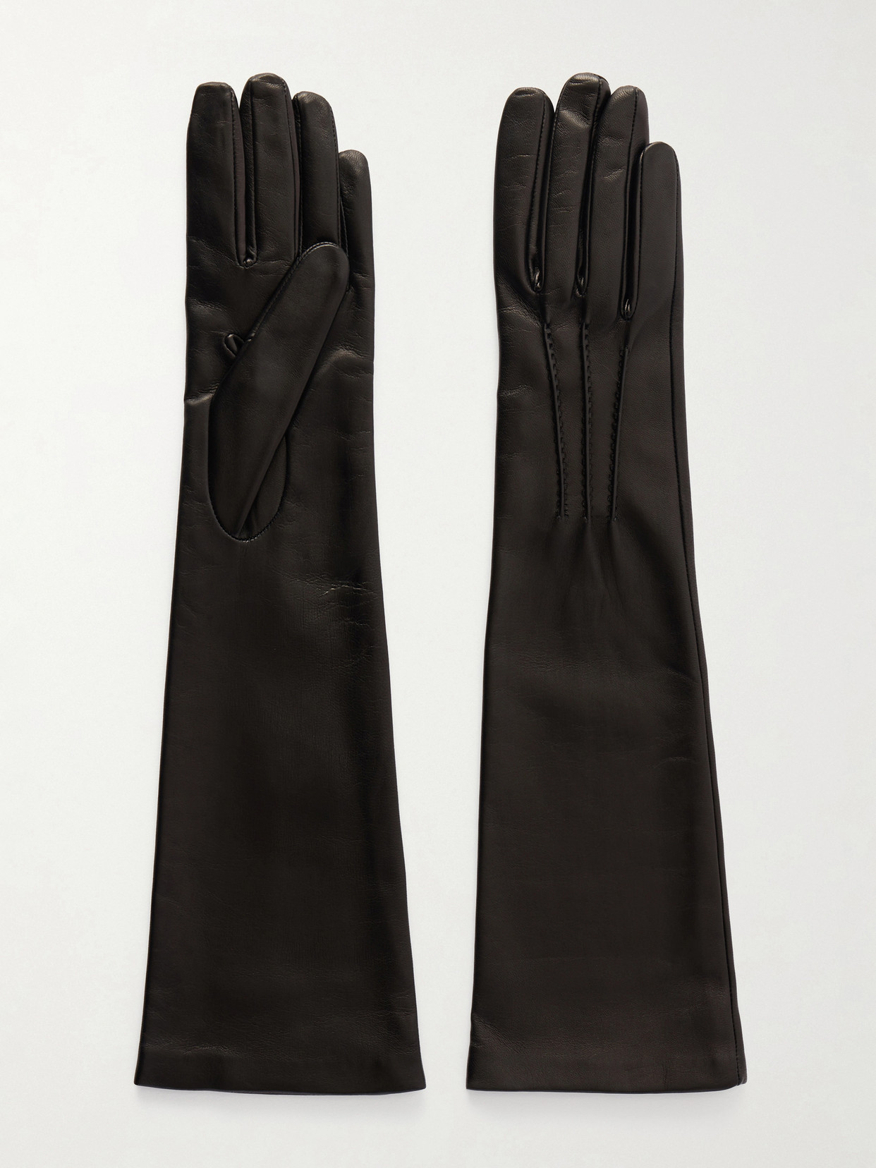 Nour Hammour Leather Gloves In Black