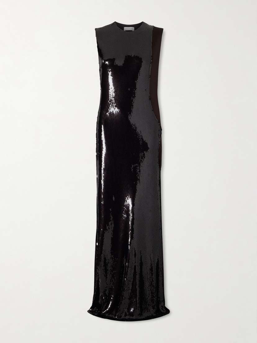 Christopher Esber Opaline Cutout Sequined Jersey Maxi Dress