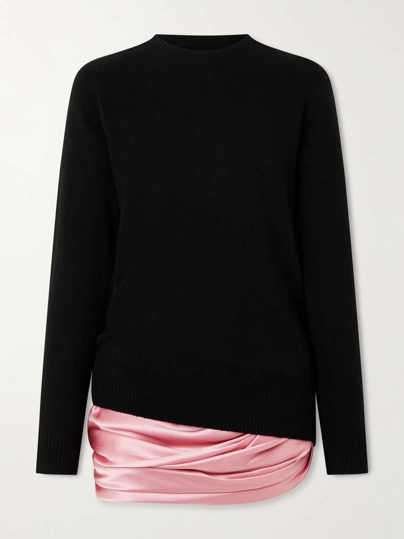 Christopher Esber Monument Silk-trimmed Cashmere Mini Dress