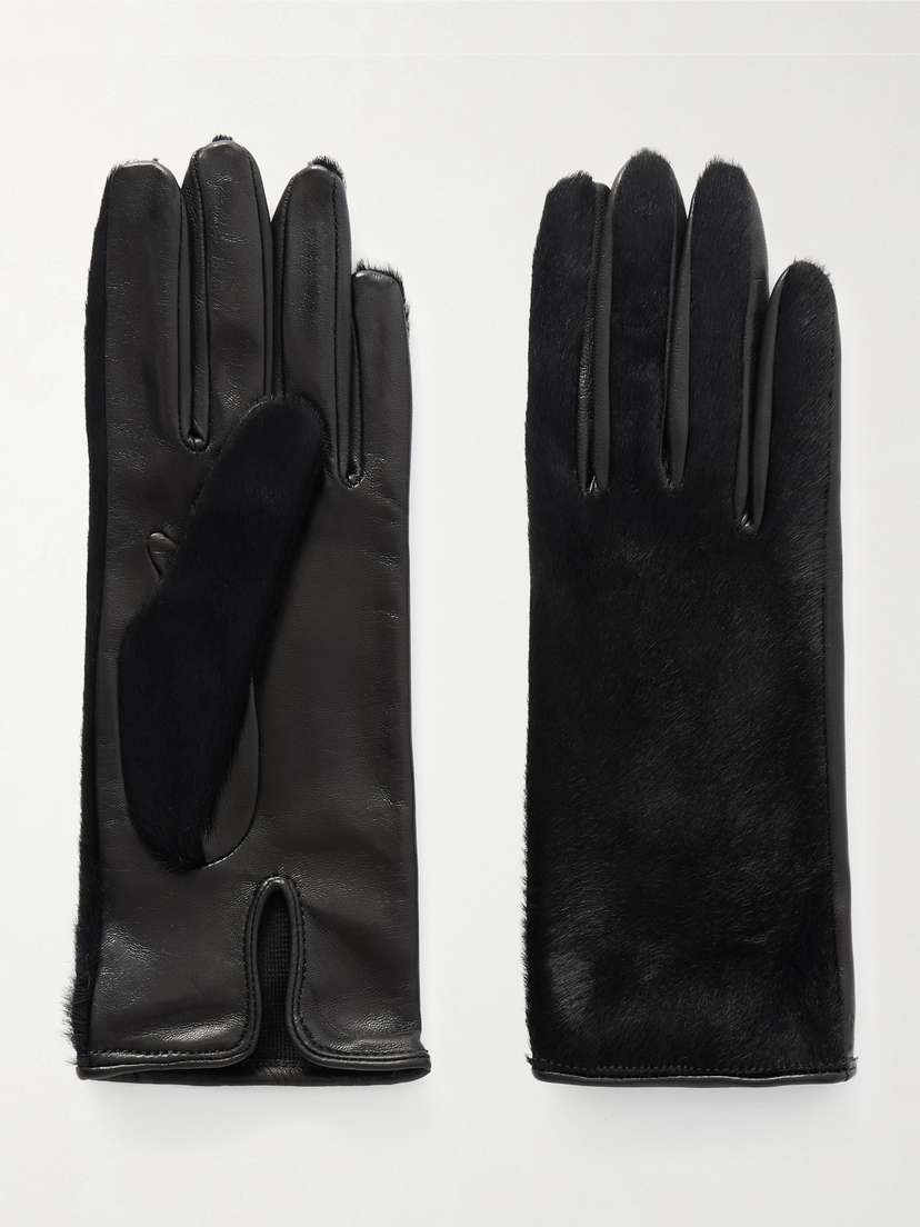 Nour Hammour Calf Hair And Leather Gloves