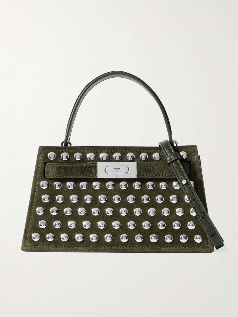 Tory Burch Lee Radziwill Mini Studded Suede Shoulder Bag