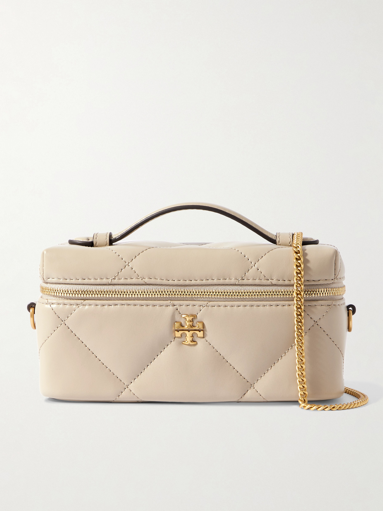 Tory Burch Kira Diamond Quilted Leather Shoulder Bag In Neutral
