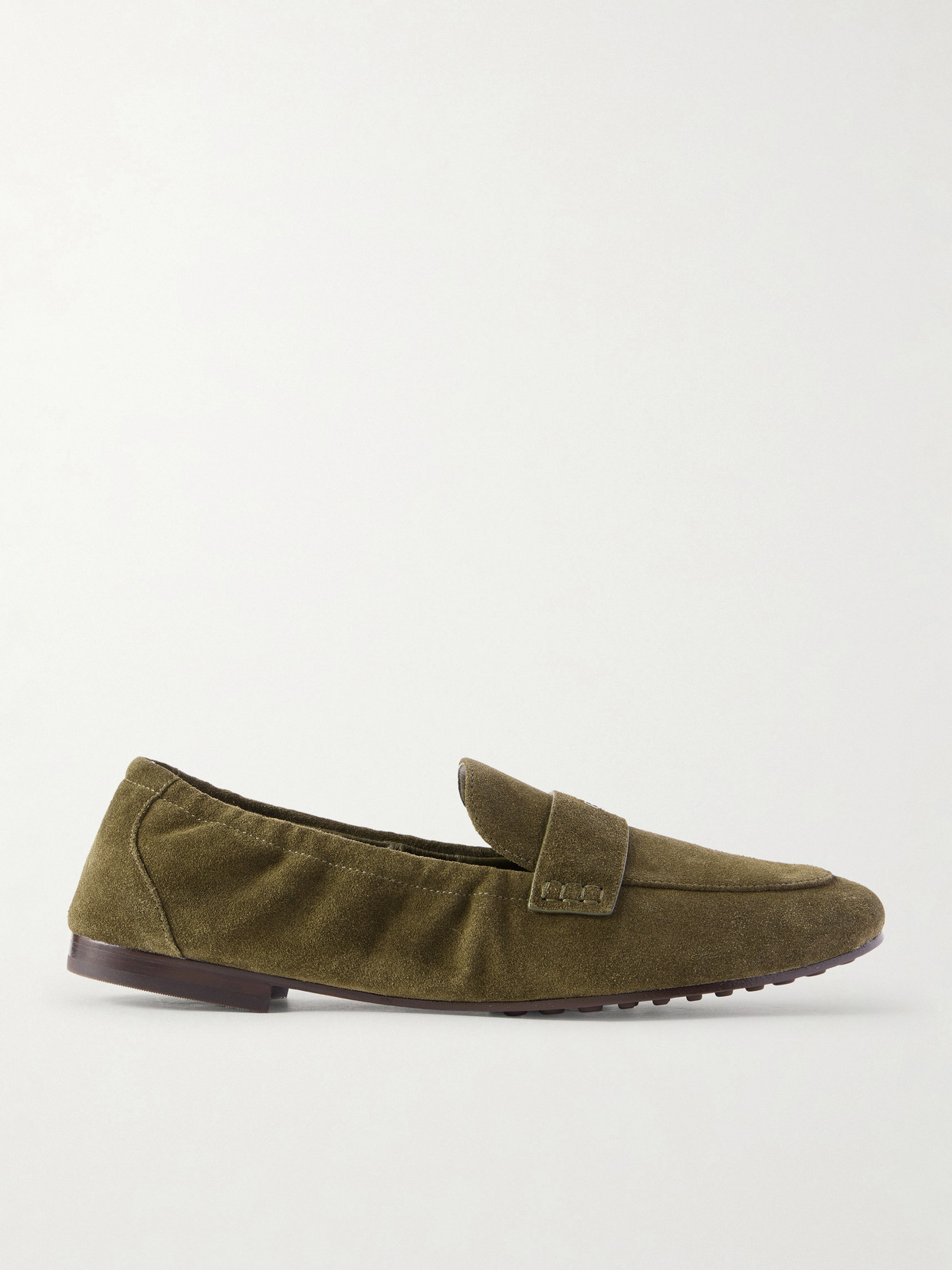 Tory Burch Ballet Suede Loafers In Green