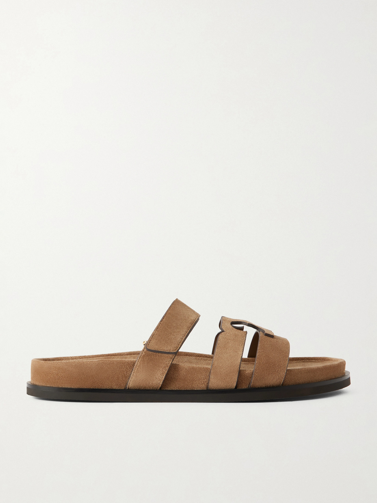 Tory Burch Ines Suede Triple-band Sport Mule Sandals In Brown