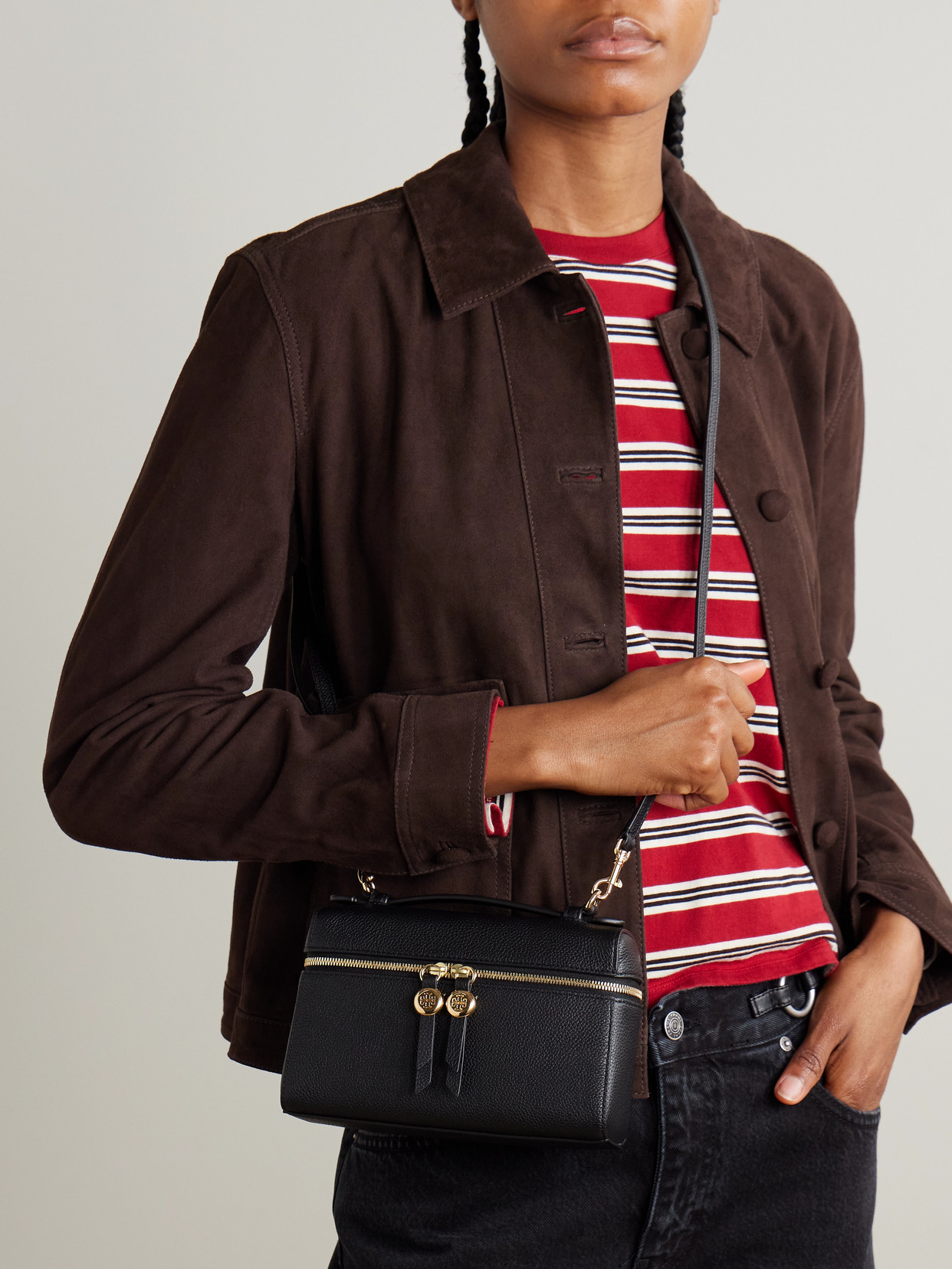 Tory Burch Mini Bags With Top Handle And Crossbody Strap In Black