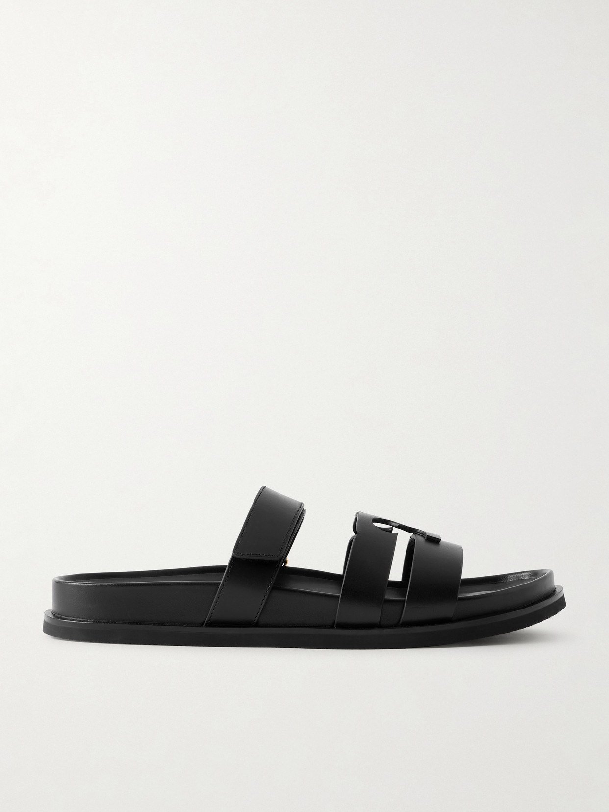 Tory Burch Ines Sport Leather Slides In Black
