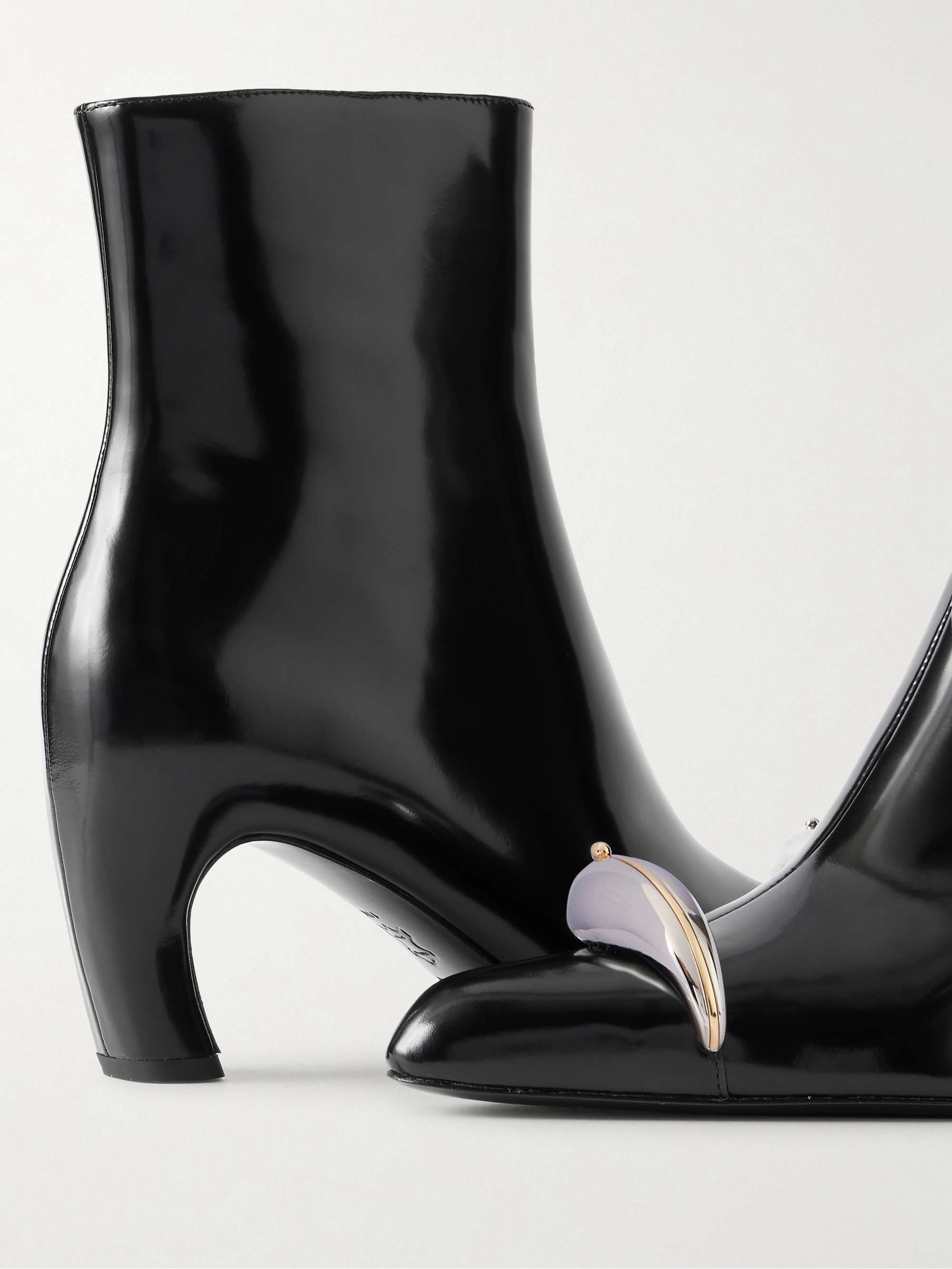 TORY BURCH Pierced XL embellished leather ankle boots | NET-A-PORTER