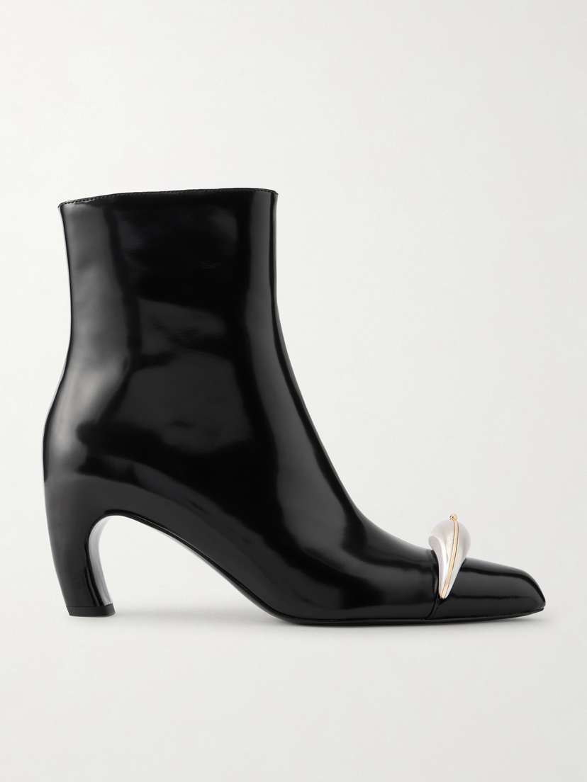 Tory Burch Pierced Xl Embellished Leather Ankle Boots