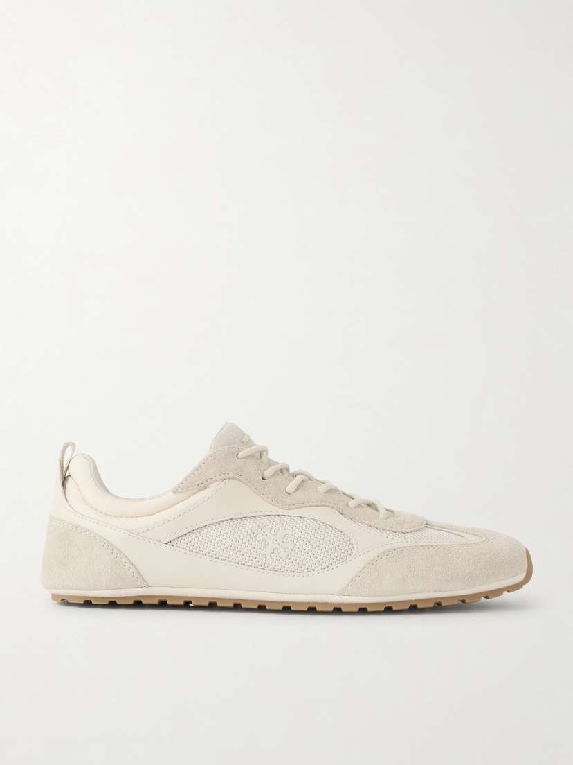 Tory Burch Field Leather, Mesh And Suede Sneakers