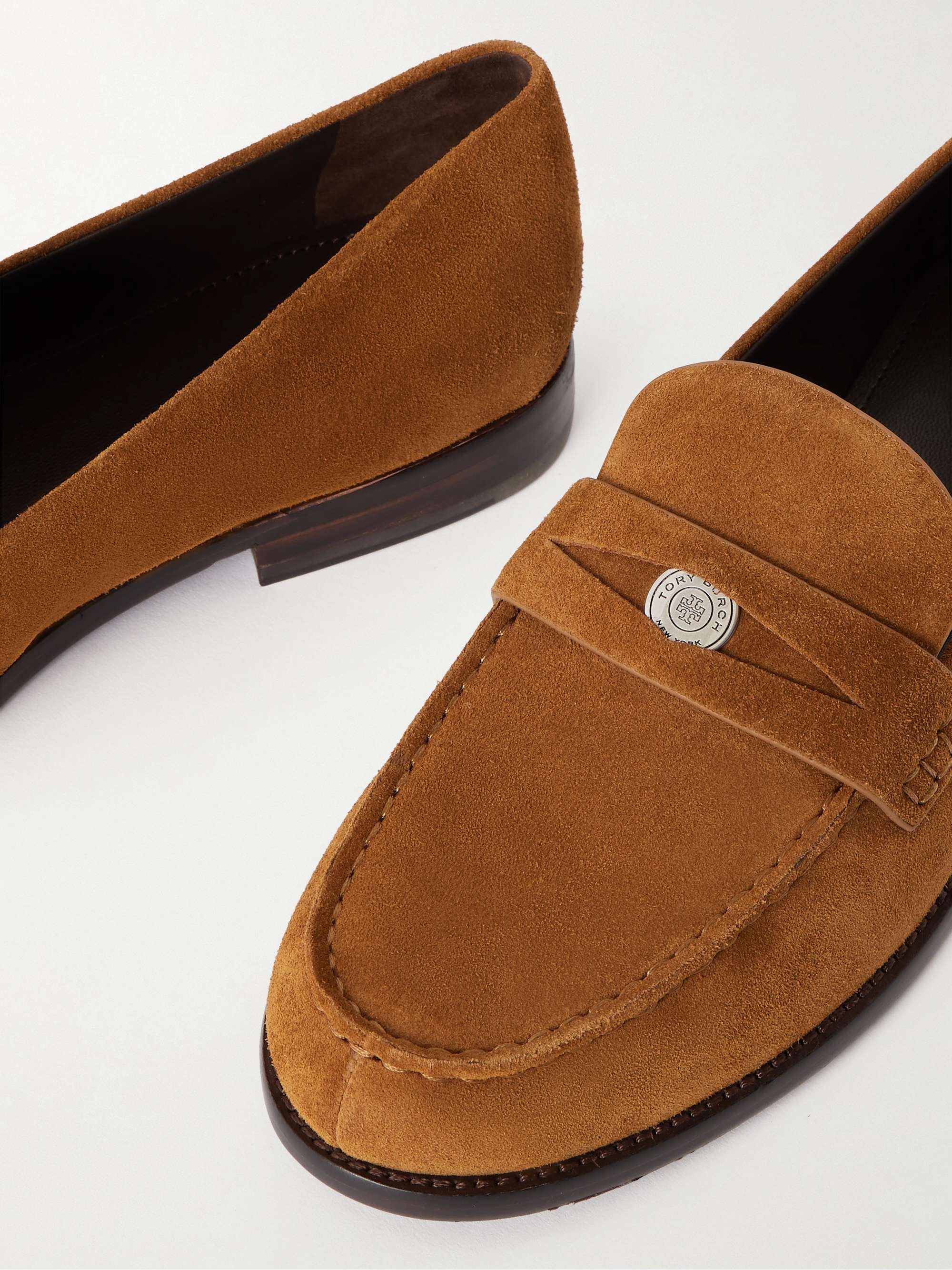 TORY BURCH Suede penny loafers | NET-A-PORTER display picture 1