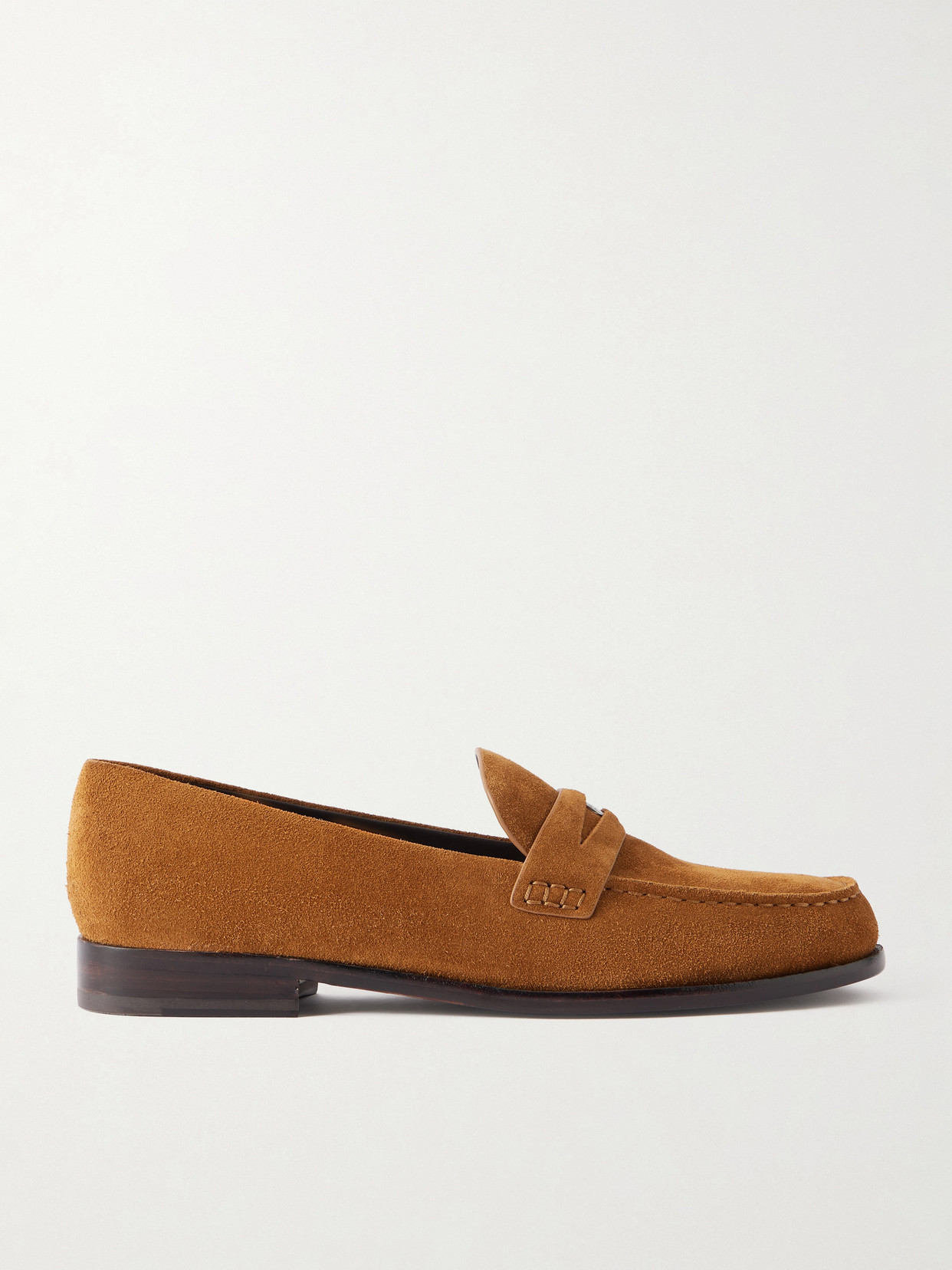 Tory Burch Suede Penny Loafers In Brown