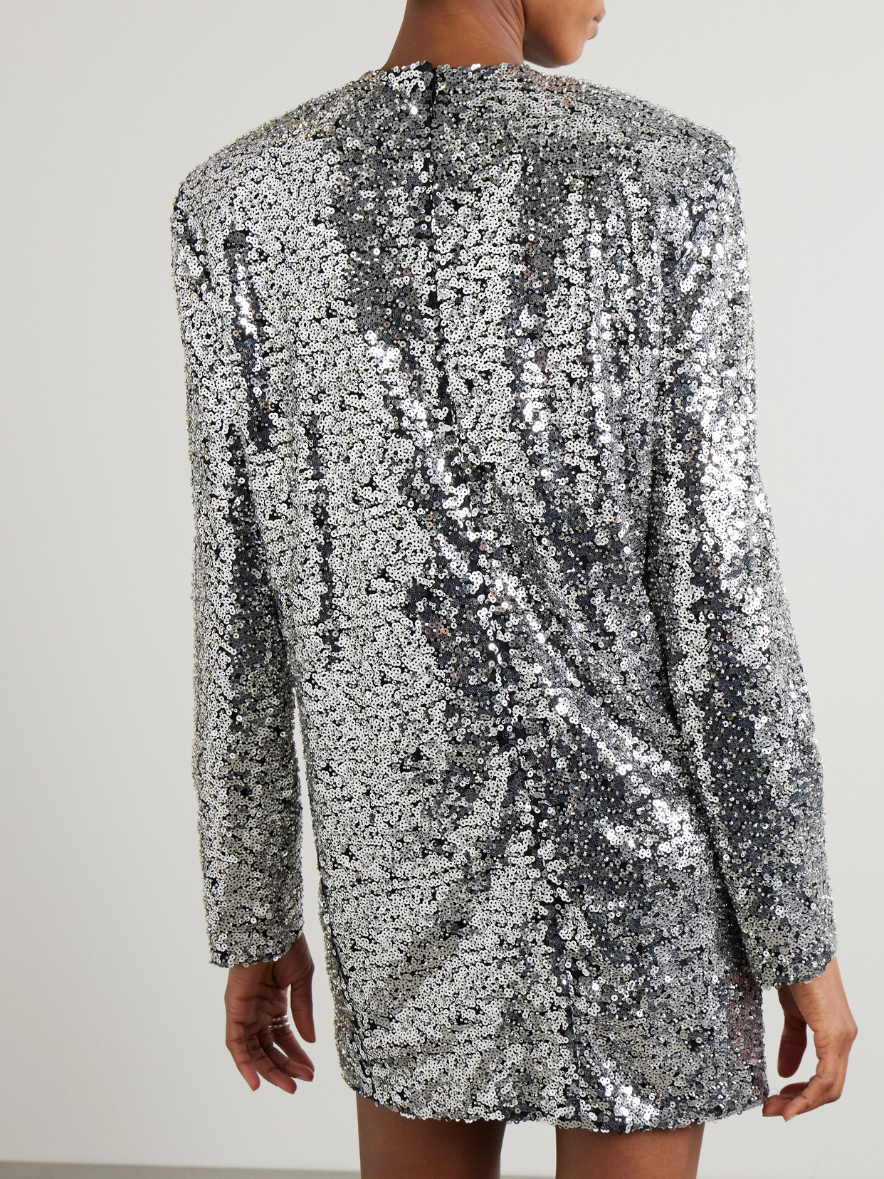 Isabel Marant Heliane Embellished Tulle Mini Dress In Silver