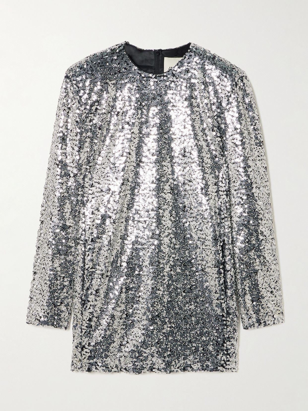Isabel Marant Heliane Embellished Tulle Mini Dress In Silver