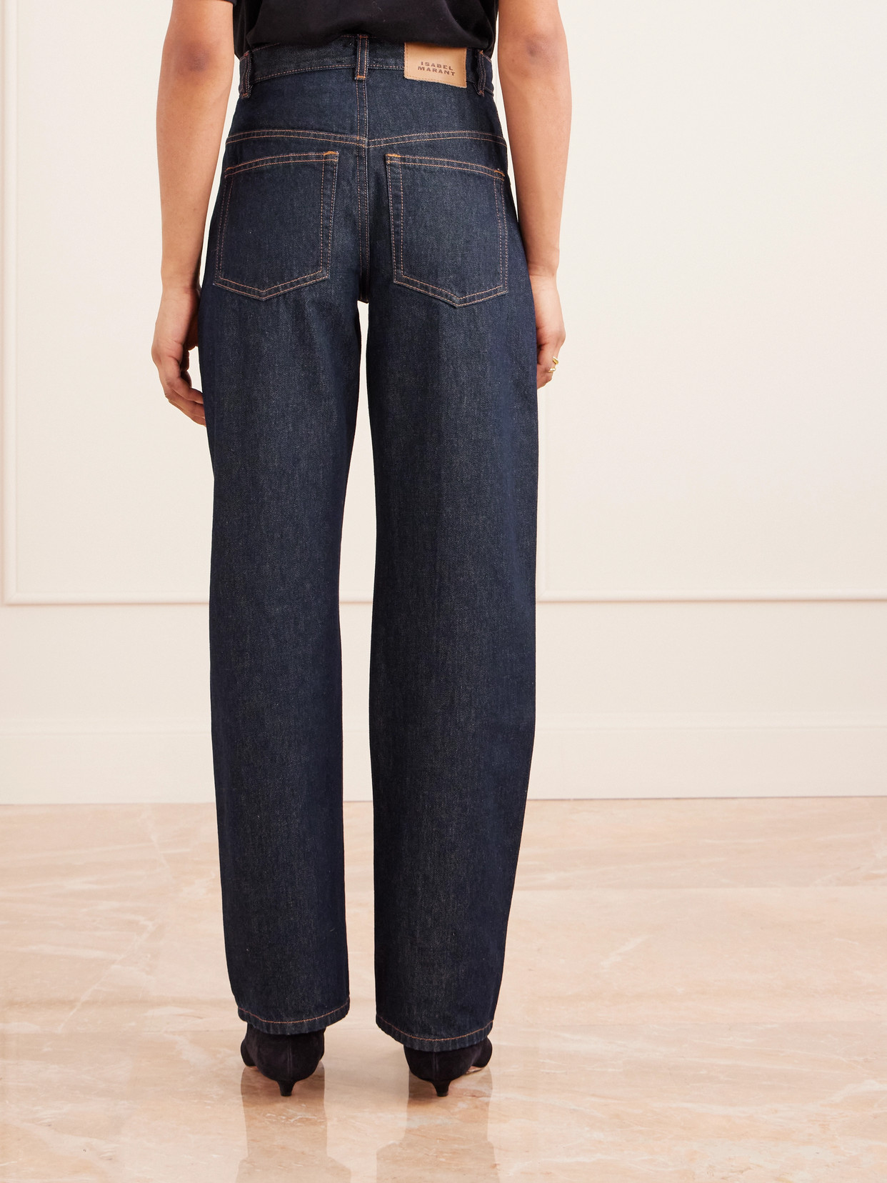 Isabel Marant Drolane Paneled Straight Jeans In Blue