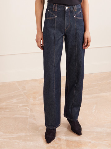 Isabel Marant Drolane paneled straight jeans