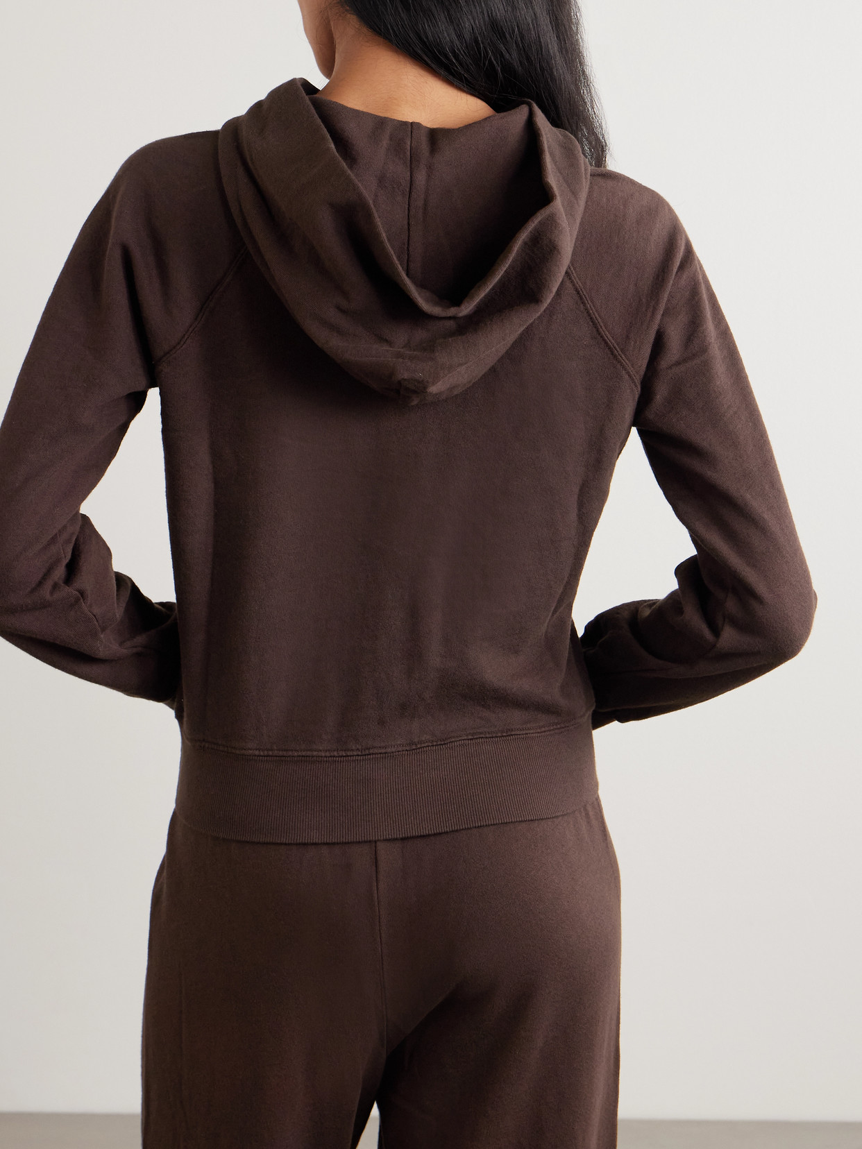 Éterne Sonny Embroidered Cotton-jersey Hoodie In Burgundy