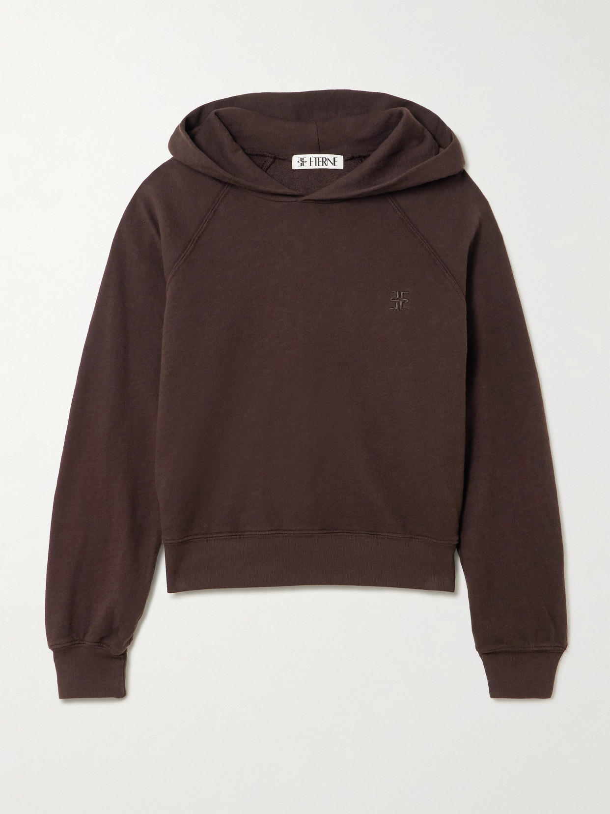 Éterne Sonny Embroidered Cotton-jersey Hoodie In Burgundy